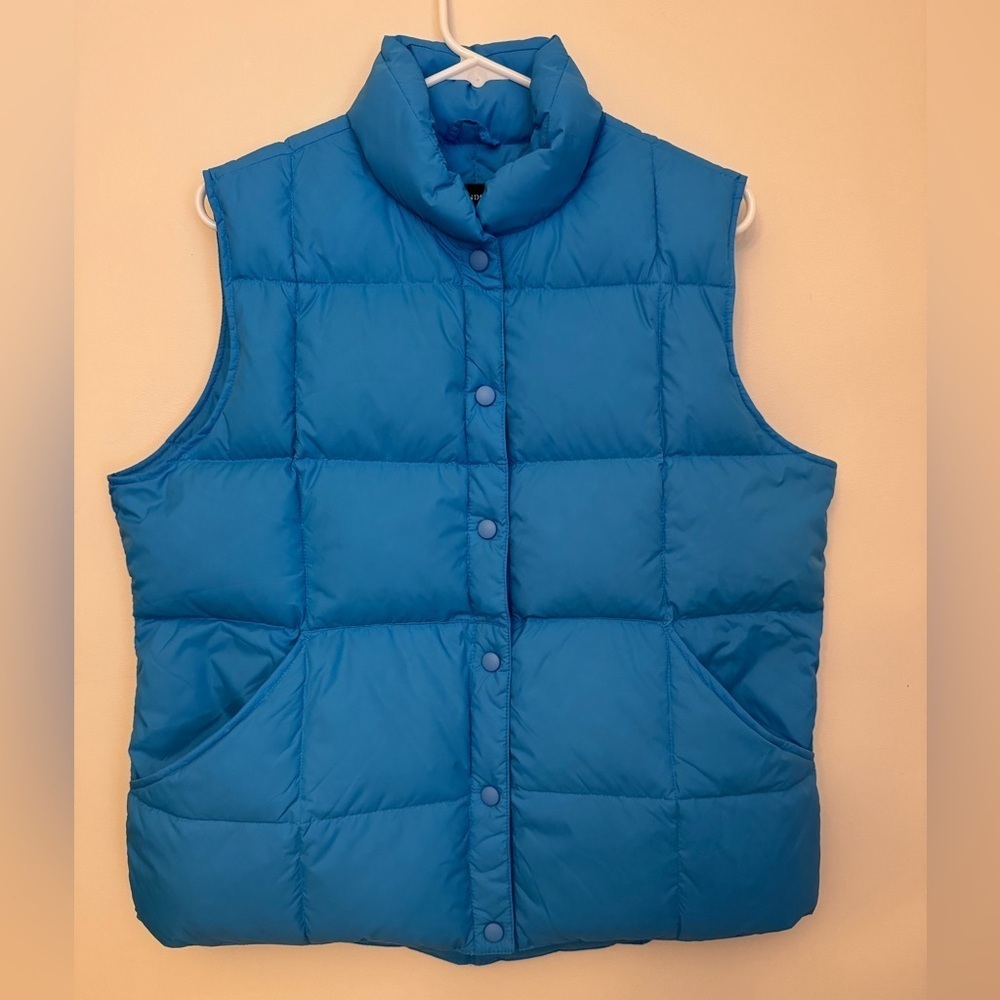 Lands’ End Goose Down Puffer Vest Women’s Large 14/16 Blue NWT - Picture 1 of 6